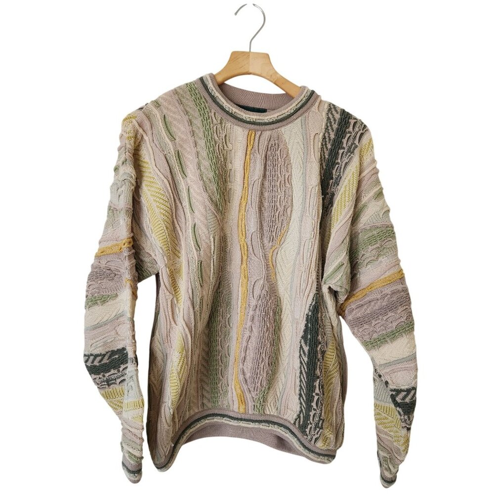 Vintage Tundra Canada Textured Knit Cotton Sweater Warm Soft Cozy 90's Cabincore - Picture 2 of 13